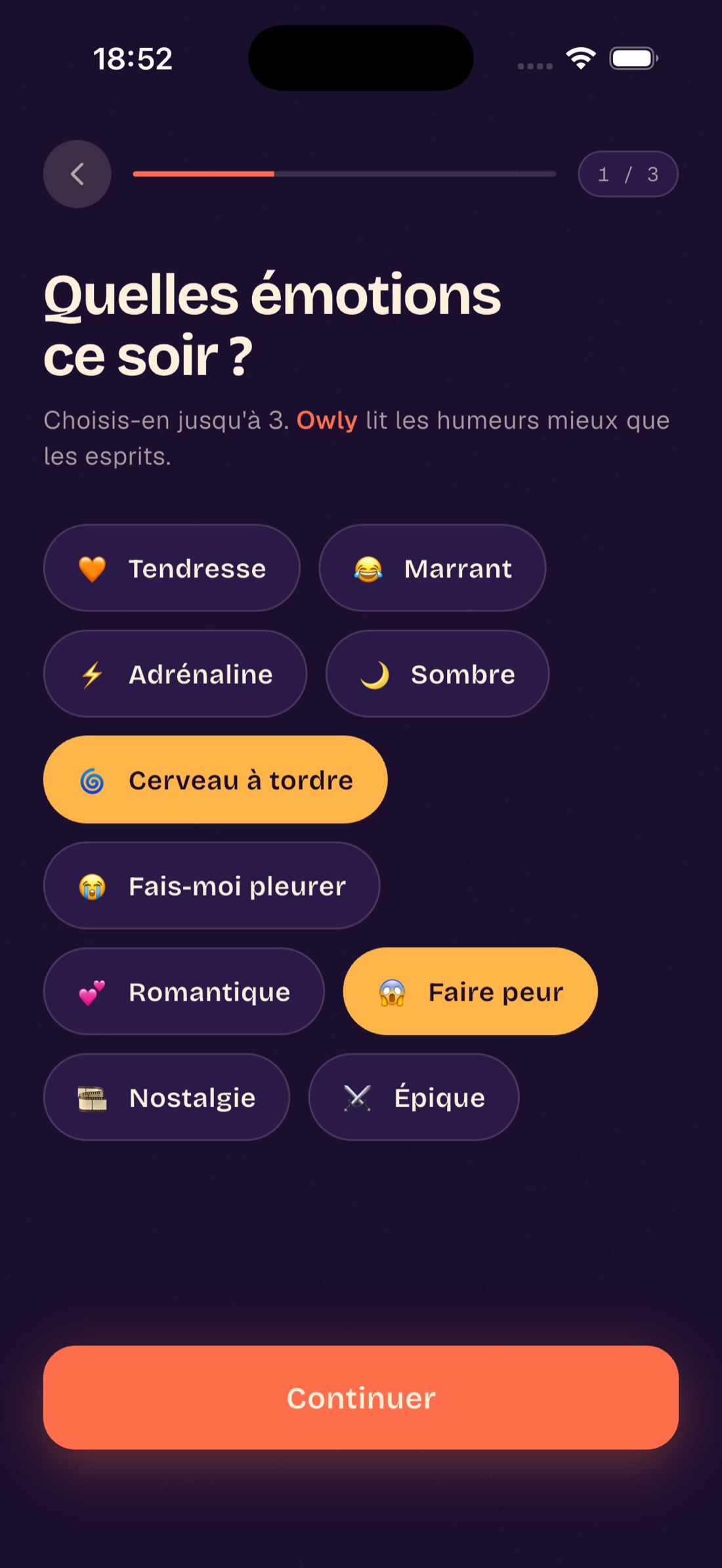Quiz — quelles émotions ce soir