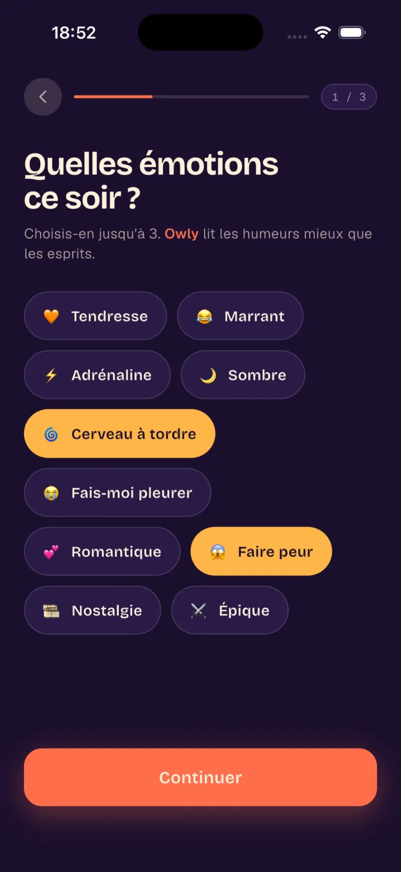 Quiz — quelles émotions ce soir